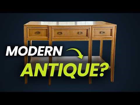 FAUX MARBLE Painted Console Table Update | Furniture Makeover