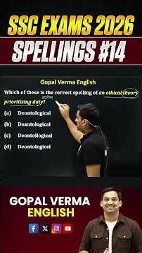 Spellings for SSC 2026 | English Grammar for all competitive exams #englishgrammar #shorts #ssccpo