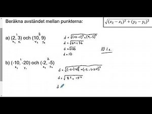 Matematik 2b: Avståndsformeln och mittpunktsformeln