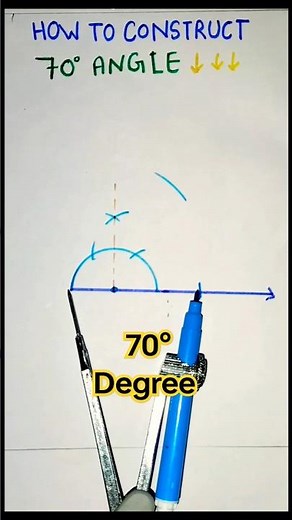 How to construct 70° angle using compass #6th #7th #8th #school #maths #geometry #10th #shorts