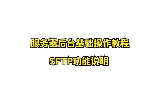 服务器后台基础操作教程-SFTP功能说明