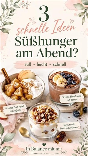 Süßhunger am Abend? 3 schnelle Ideen, die leicht & lecker sind #gesundleben #abnehmen #selfcare