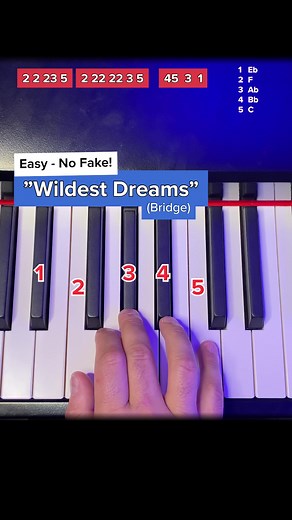 Learn 'Wildest Dreams' Bridge on Piano | Easy Tutorial