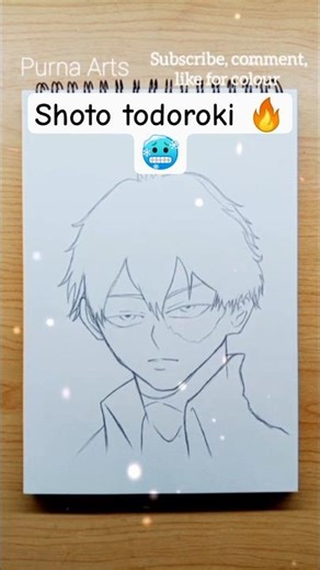 Drawing Of Shoto todoroki From (MHA) #PurnaArts #shorts #shototodoroki