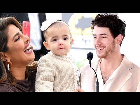 Nick Jonas and Priyanka Chopra Debut Baby Malti at Walk of Fame Event
