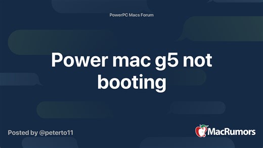 Power mac g5 not booting