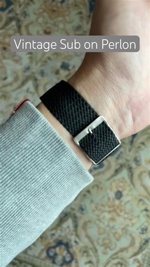 Vintage Sandoz Submariner on Eulit perlon strap. #wristcheck #tritium #vintagetimepiece