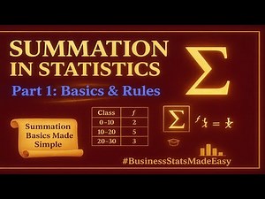 Summation in Statistics|| Part 1||