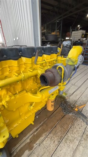 Jerry brought his #6nz to us to run it for him after he fixed a few oil leaks, cleaned it up and splashed it with this bright yellow which looks awesome and clean!! 😎😎🤓🤓. We also supplied him with an 18 speed to stab the combo into his #379 #peterbilt project. | Diesel Tech Services Ltd