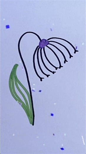 How to Draw a Simple Purple Flower 🌸 #EasyDrawing #FlowerDrawing #SimpleFlower #DrawingTutorial