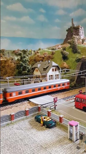 M-Gleis Märklin Modelleisenbahn Anlage, Bahnübergang Bärental H0 1:87, model railway layout, m rail