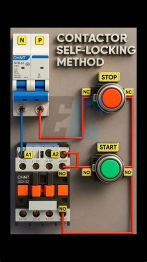 How to Wire a Contactor Self-Locking Circuit​#ElectricalEngineering #Contactor #WiringDiagram