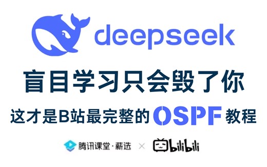 目前B站最完整且易懂的ospf路由协议全套教程，2025最新版，包含所有干货内容！少走99%的弯路！存下吧！很难找全的！