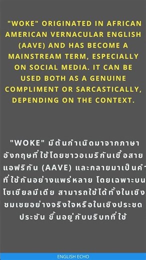 Slang of the day-Woke #learnanewwordtoday #learnenglish#englishspeaking #internetslang