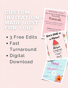 Custom Birthday Invitation Design: Personalized Party Theme (digital Download, 3 Revisions Included) - Etsy Australia