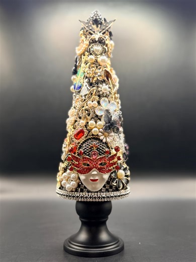 Custom Jeweled Tree Sculpture: Handcrafted Mixed Media Assemblage Art - Etsy