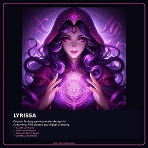 Lyrissa, die mystische Zauberin – Avatar (PNG) | Profilbild für Fantasy-Spiele | Charaktergrafik für Discord, Twitch und RPGs - Etsy.de