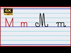 the lowercase and uppercase letter m in print and cursive writing