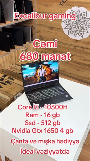 İntel Core İ5 - 10300H Ram - 16 gb Ssd - 512 gb Nvidia Gtx 1650 4 gb Ekran - 15,6 full hd Windows 11 pro  Ofis proqramları Rgb klaviatura - rəngli #komputer #laptop #kesfett #ucuznoutbuklar #gaming