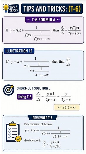 Tips and Tricks 6 to Solve Differentiation #math #maths #mathematics #differentiation #calculus