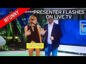 Italian presenter accidentally flashes underwear on live TV