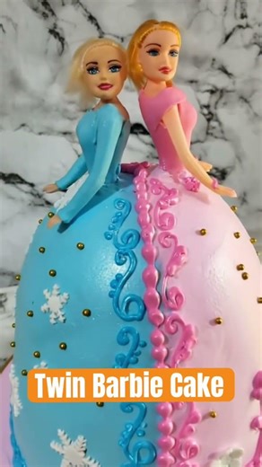 Twins Birthday surprise celebrations with Barbie Cake designed for cuties.