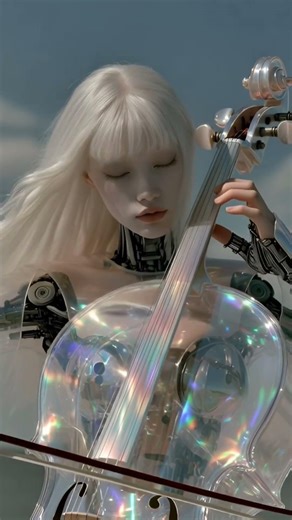 Humanoid playing cello. #futuristic #cello #droid