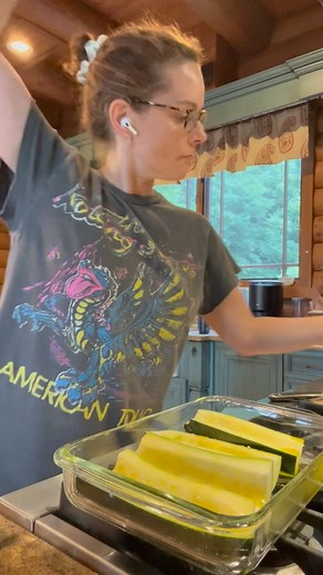 A made-up baked stuffed zucchini dish with leftover rice, veggie protein, peppers, homegrown tomatoes, cheese and whatever seasoning seemed good at the time. In retrospect, I’d dig out the zucchini a little more and cook slightly longer so it was softer. Otherwise, this was perfect! Baked at 400 for like 20-30 minutes but don’t quote me on that. Make up your own! 😁 #supper #gardenveggies | Kimberly Williams-Paisley