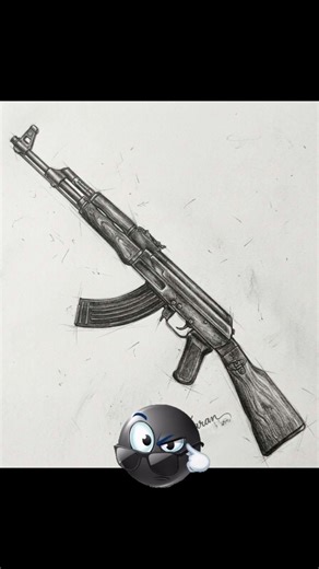how to draw | AK-47 drawing #drawingideas #easyartlover #art
