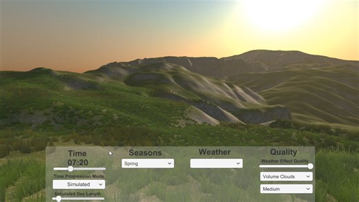 Unity超优质动态天气插件(含一年四季各种天气变化，可用于单机局域网VR)