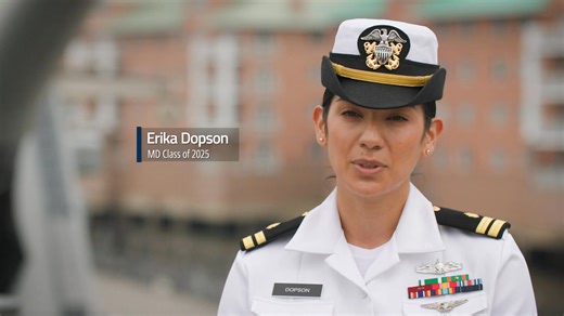 Military graduates who will serve in the armed forces took the oath of office during a commissioning ceremony on May 15. Read more: bit.ly/44BRZJF View photos: flic.kr/s/aHBqjCenwF | Eastern Virginia Medical School