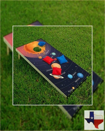 Planetary Solar System - Cornhole Board Wrap - Set of 2