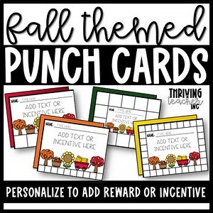 Editable Punch Cards for Rewards or Incentives | Fall Themed
