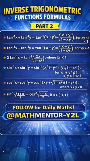 Inverse Trigonometric Functions – ALL FORMULAS 🔥Must-learn formulas for every exam ✨@mathmentor-y2l