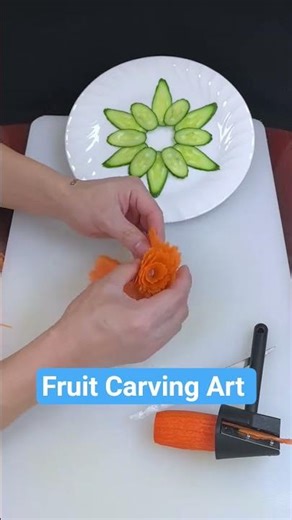 Carrot Flower Shape Carving | Easy Vegetable Art Tutorial#Make a Beautiful Flower from Carrot |