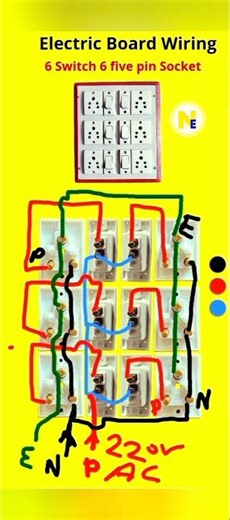 6 switch or 6 socket connection | #electrical #electricalguru