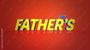 Eye-catching and memorable Father's Day logo features bold, colorful letters arranged in a circular shape on an orange background. Perfect for promotional materials to celebrate dads