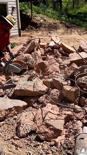 Worst patio removal ever! 6” thick, 1/2” rebar 2’ on center, and wire mesh. 3-1/2 hours in and getting frustrated! It feels like a Monday!