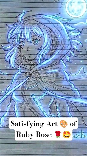 Drawing Ruby Rose from RWBY 🌹✨ Wait for the glow! #rubyrose #Rsby #anime #shorts