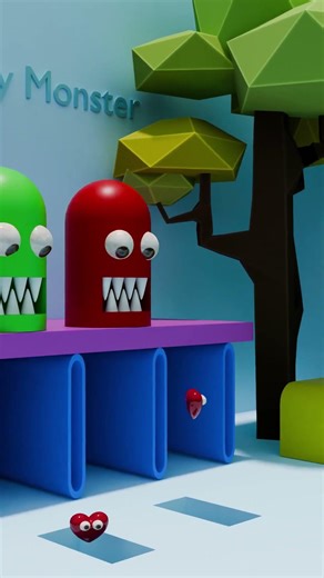 Tiny Box Monsters 💖 | Cute 3D Animation Loop
