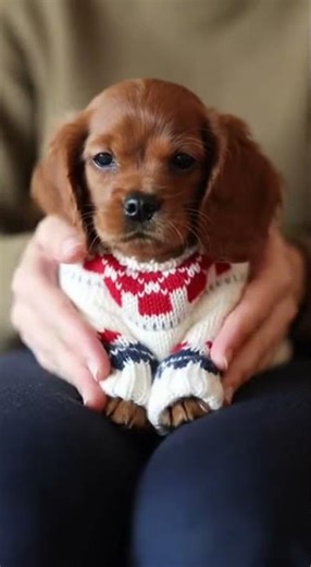 🥺❄️ The Grumpiest Little Snowflake! ❄️ This Puppy in a Winter Sweater is Pure Comfort... 😭❤️ #puppy