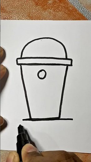 Cómo dibujar un bote de basura 🗑️ #shorts