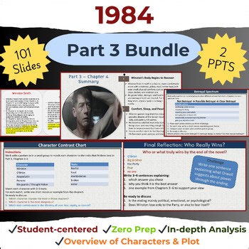 1984 by George Orwell PPT Lesson Slides & Activities (Part 3 Chapters 1-6)