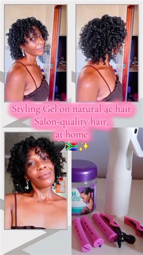 Ever wondered how to get salon-quality natural 4c hair at home? Styling Gel for a perm rod set 😍 Elevate your natural 4c hair game ✨️ Let me show you my final shiny, bouncy and healthy hair 🇿🇦🖤✨️ ♡Styling Gel: 48H EXTRA HOLD STYLING GEL by Dark and Lovely SA ♡ Perm Rods and Alligator Hairclips purchased SHEIN enter code 497SJ on the search bar for my favorite items 😎✨️ #4chairjourney #4chaircare #permrodset #StylingGel #4chairstyles | My 4c Hair Journal