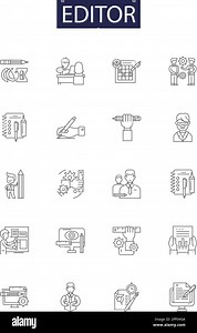 Editor line vector icons and signs. video, computer, digital, media, project, software, creative,freelance outline vector illustration set Stock Vector Image & Art - Alamy