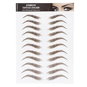 6D Eyebrow Sticker Professional Eyebrow Transfer Sticker Eyebrow Makeup Tool for Women and Girls (Brown)(BROWN-10)