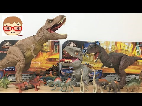 Dinosaur toys! Jurassic World! Tyrannosaurus, Baby Indominus Rex, Carnotaurus! Jurassic Festival!