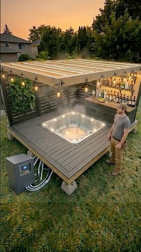 My $10,000 Pallet Jacuzzi Bar Build #outdoorbuild #diyhome #homeimprovement