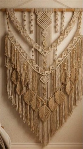 DIY Macrame Wall Hanging with Jute Rope ✨ #wallhanging #shorts #viral