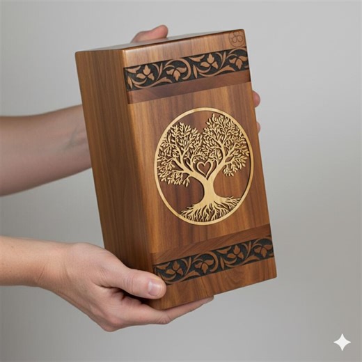 Tree of Life Wooden Cremation Urn Box – Handcrafted Memorial Keepsake - Etsy